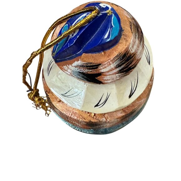 Hand Carved Russian Santa Claus Father Frost Ornament Linden Wood 3 Inch Multico - Picture 5 of 6